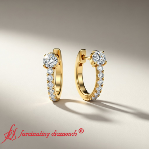 Hoops Pavé Diamond Huggie Earring