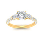 Load image into Gallery viewer, diamond-pear-accented-3-row-asscher-cut-engagement-ring-in-yellow-gold-FD9982ASRANGLE3-NL-YG
