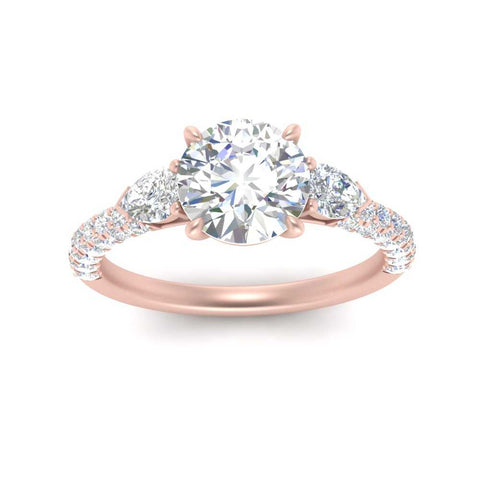 diamond-pear-accented-3-row-round-cut-engagement-ring-in-rose-gold-FD9982RORANGLE3-NL-RG