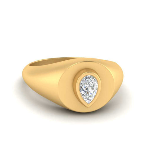 Diamond Pear Shape Signet Ring