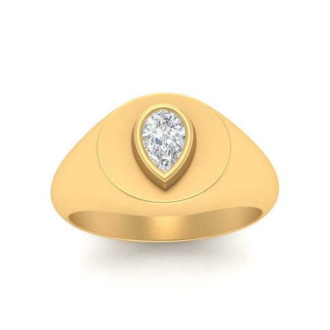 Diamond Pear Shape Signet Ring
