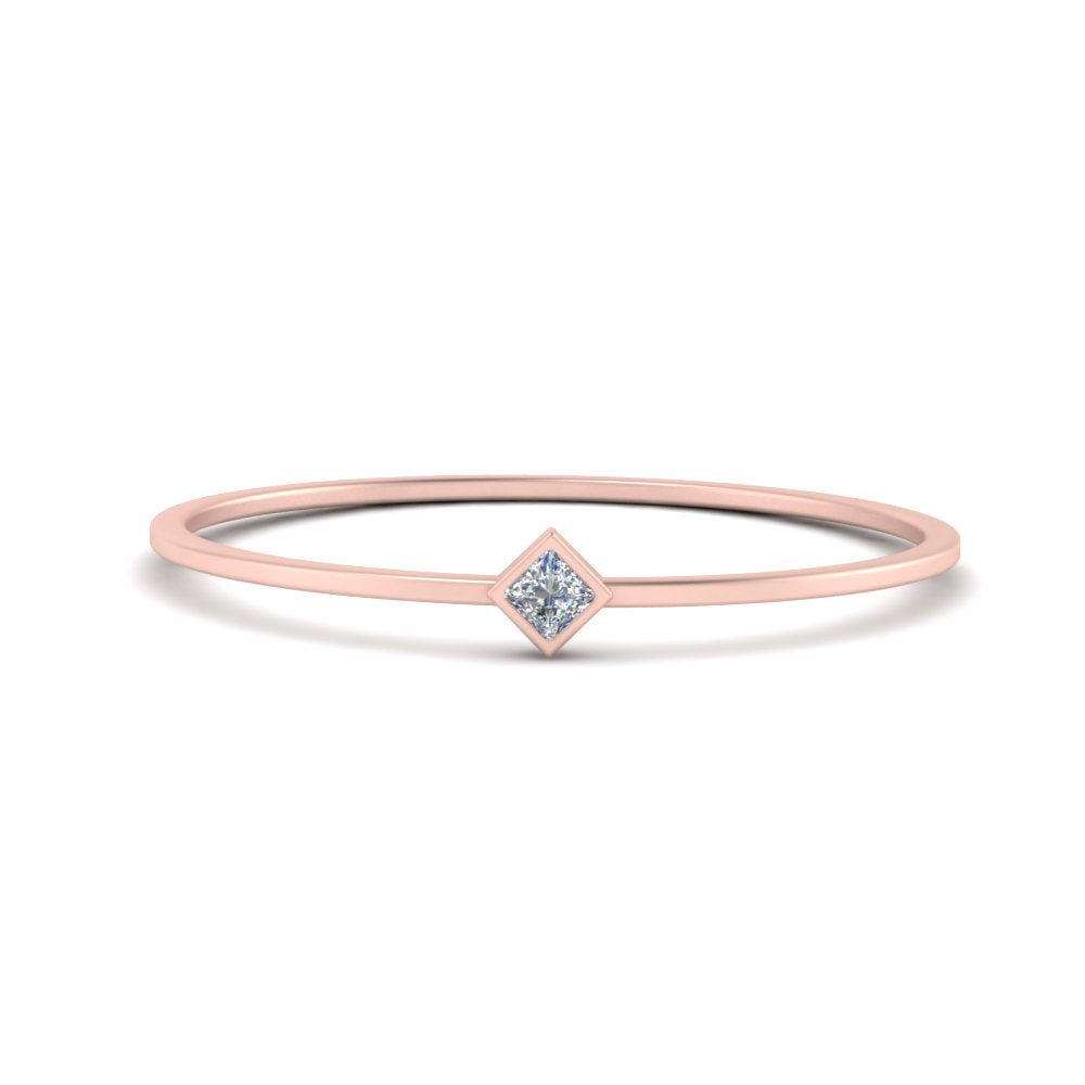 Princess Cut Stackable Ring Band – Fascinating Diamonds