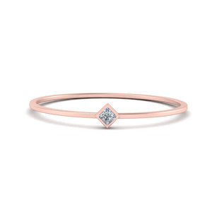 Princess Cut Stackable Ring Band