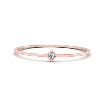 Princess Cut Stackable Ring Band