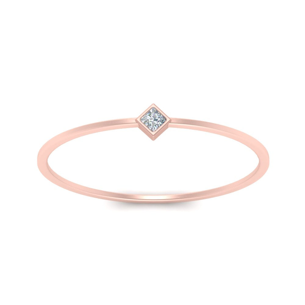 Princess Cut Stackable Ring Band – Fascinating Diamonds