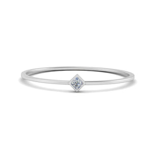Princess Cut Stackable Ring Band