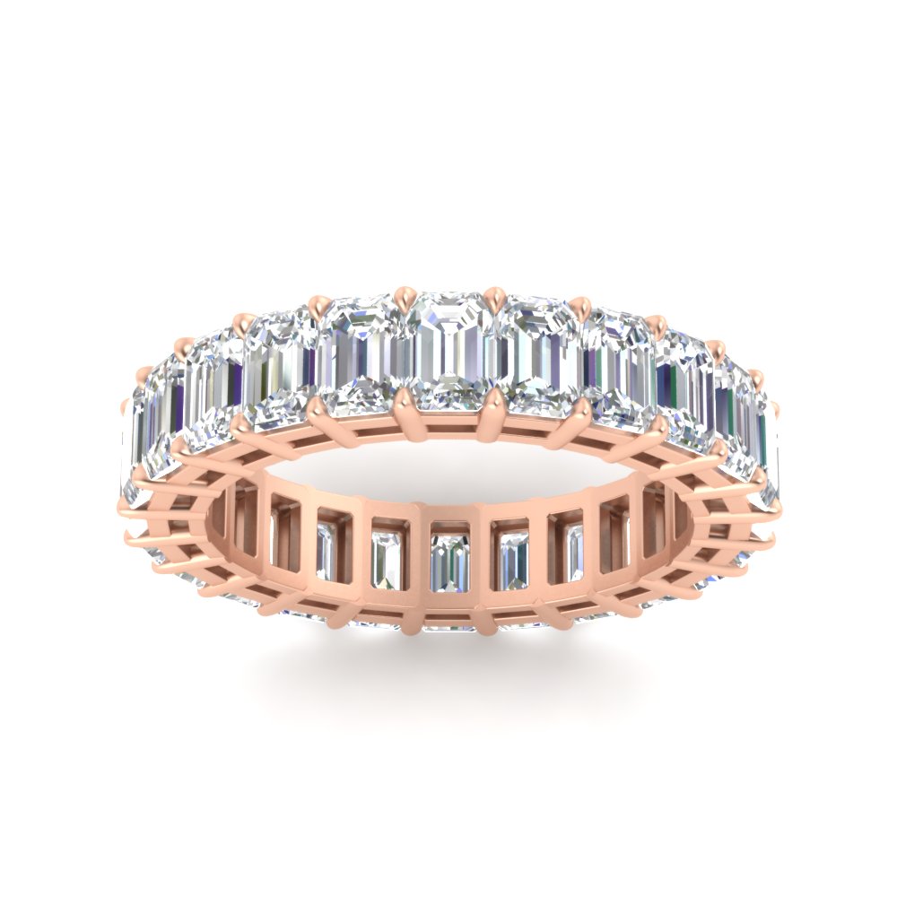 Diamond Ring 6 Carat Eternity Emerald Cut Band