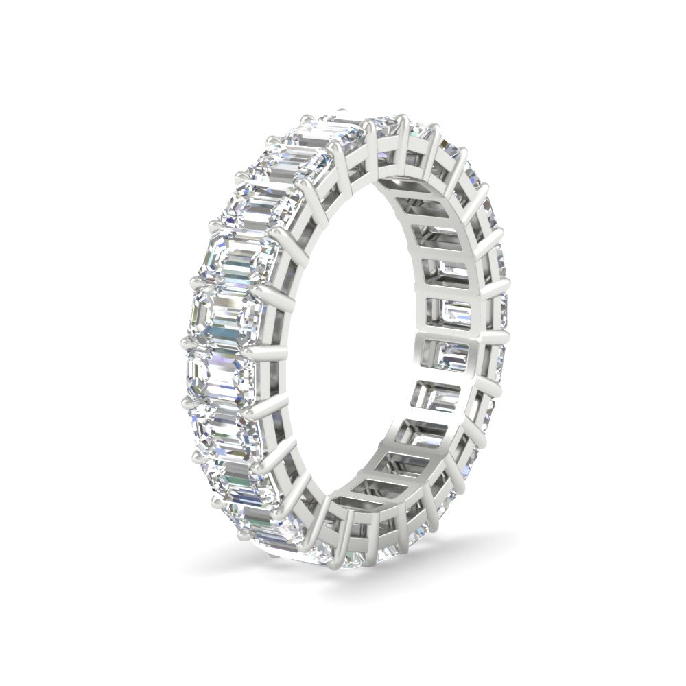 Diamond Ring 6 Carat Eternity Emerald Cut Band