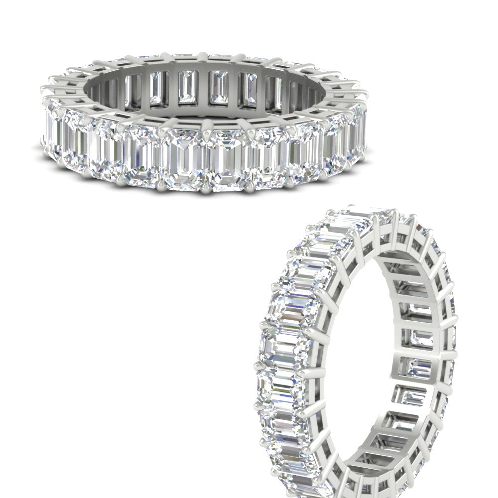 Diamond Ring 6 Carat Eternity Emerald Cut Band