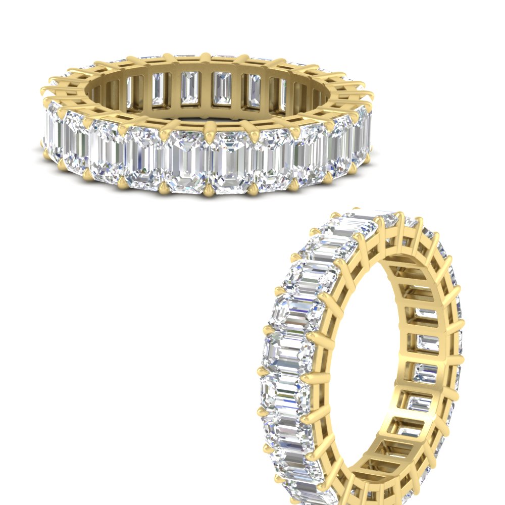 Diamond Ring 6 Carat Eternity Emerald Cut Band