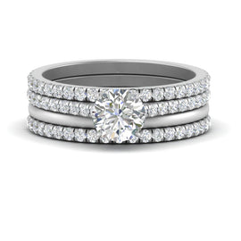 Diamond Ring With Multi Stack Band