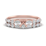 Load image into Gallery viewer, Round And Marquise Bridal Semi Mount Wedding Set
