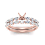 Load image into Gallery viewer, Round And Marquise Bridal Semi Mount Wedding Set
