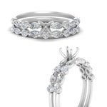 Load image into Gallery viewer, Round And Marquise Bridal Semi Mount Wedding Set
