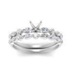 Load image into Gallery viewer, Round And Marquise Bridal Semi Mount Wedding Set
