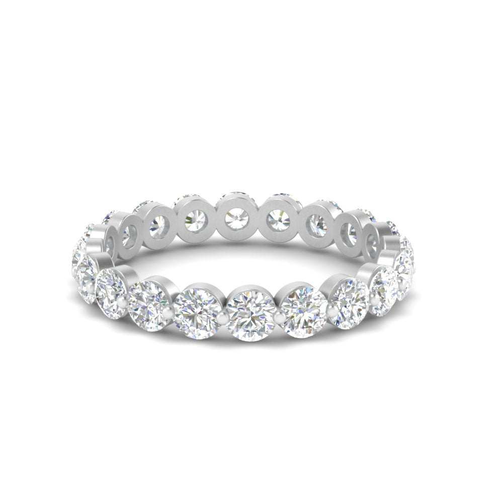 Diamond Single Prong Wedding Eternity Ring 2 Carat