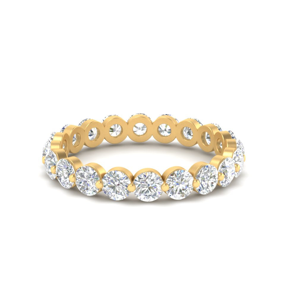 Diamond Single Prong Wedding Eternity Ring 2 Carat
