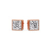Load image into Gallery viewer, Stylish Princess Bezel Diamond Studs