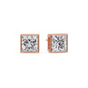 Load image into Gallery viewer, Stylish Princess Bezel Diamond Studs