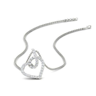 Diamond Twist Pave Heart Pendant