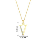Load image into Gallery viewer, diamond-v-letter-alphabet-pendant-in-FDPD11292V-NL-YG
