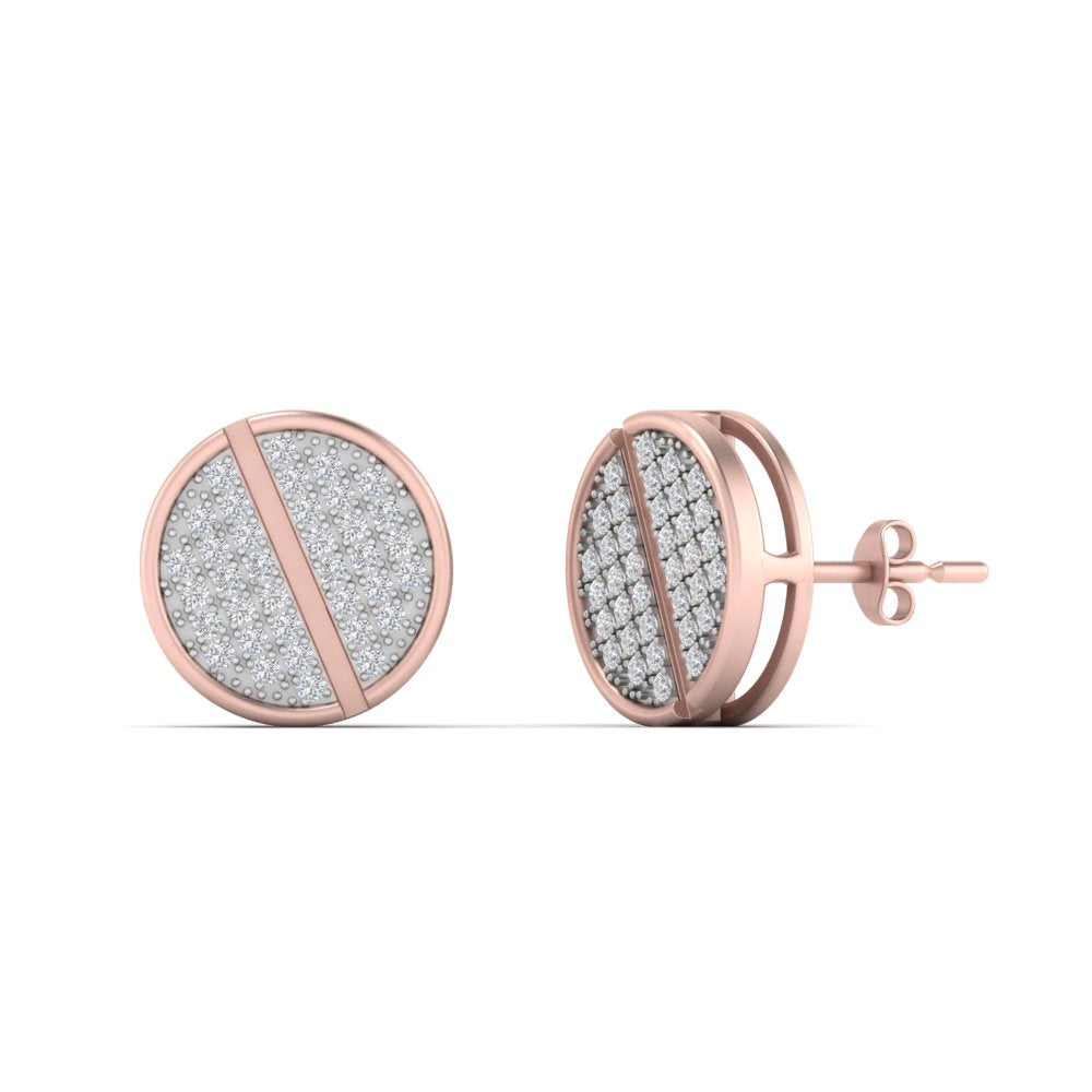 Disc Diamond Mens Earrings