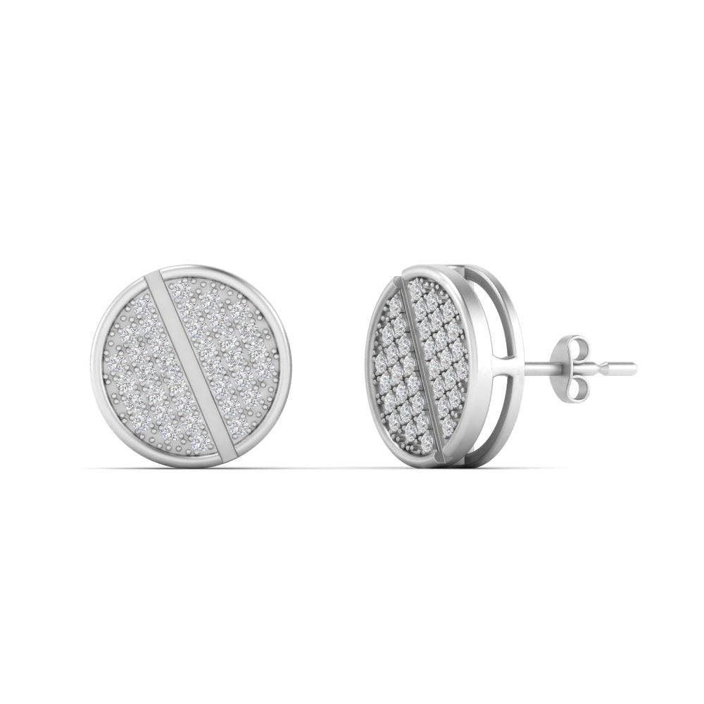 Disc Diamond Mens Earrings