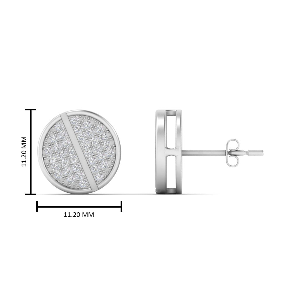 Disc Diamond Mens Earrings