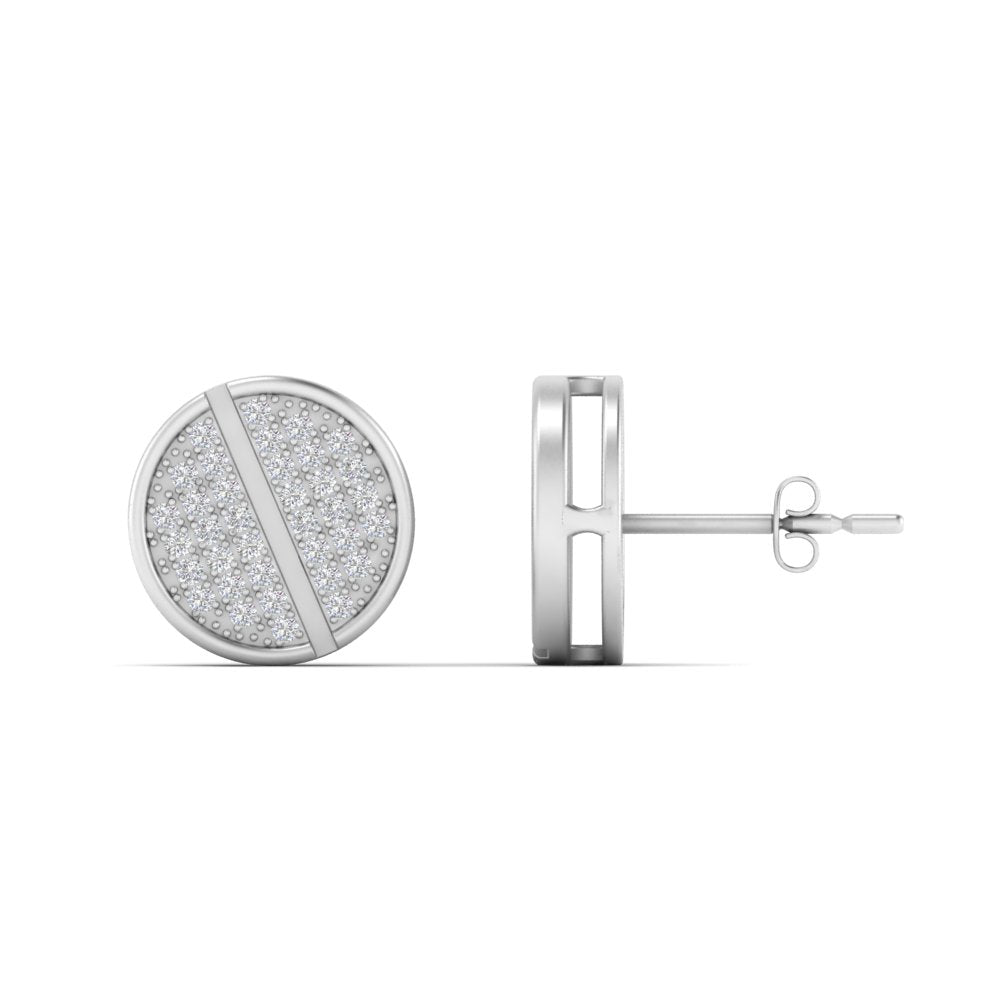 Disc Diamond Mens Earrings