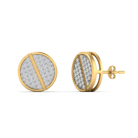 Disc Diamond Mens Earrings