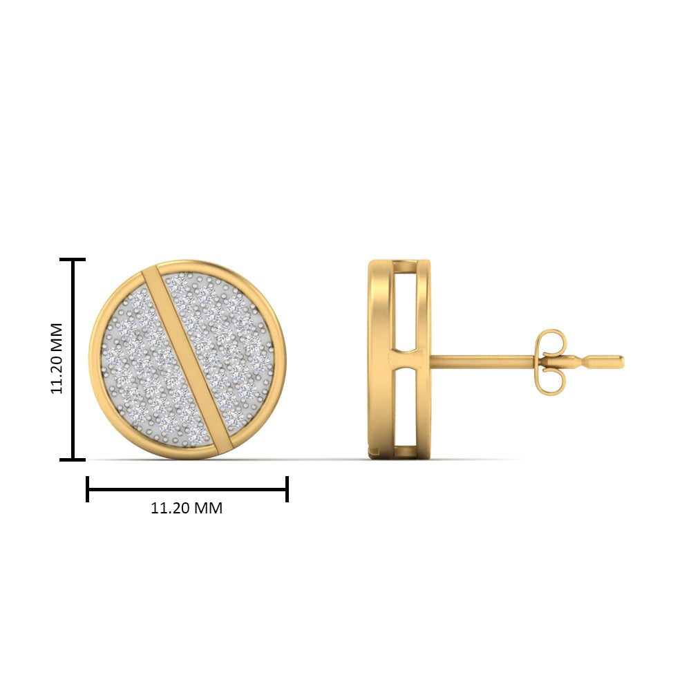 Disc Diamond Mens Earrings