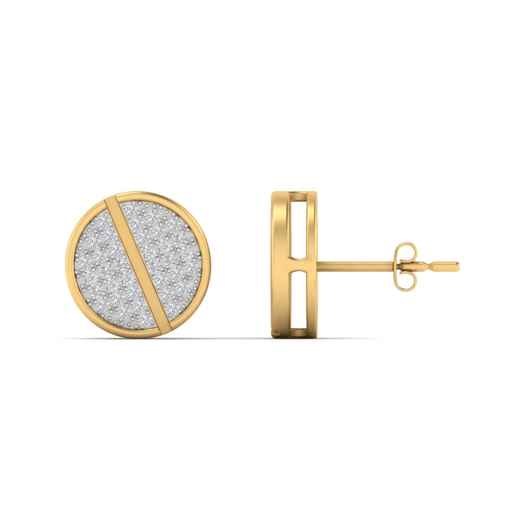 Disc Diamond Mens Earrings