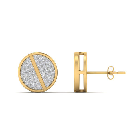 Disc Diamond Mens Earrings