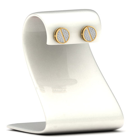 Disc Diamond Mens Earrings