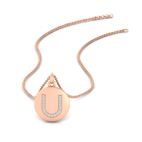Initial Diamond Disc Pendant