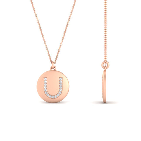 Initial Diamond Disc Pendant