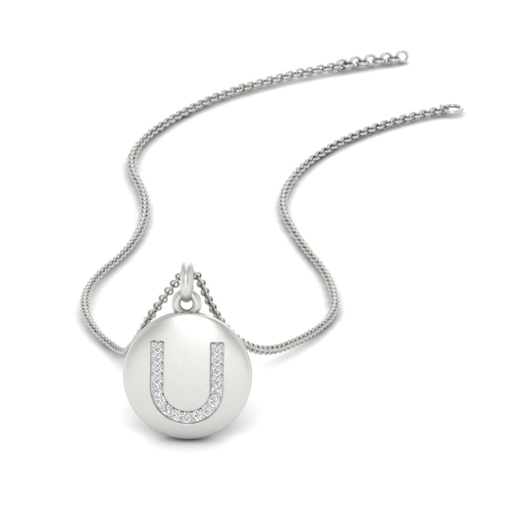 Initial Diamond Disc Pendant