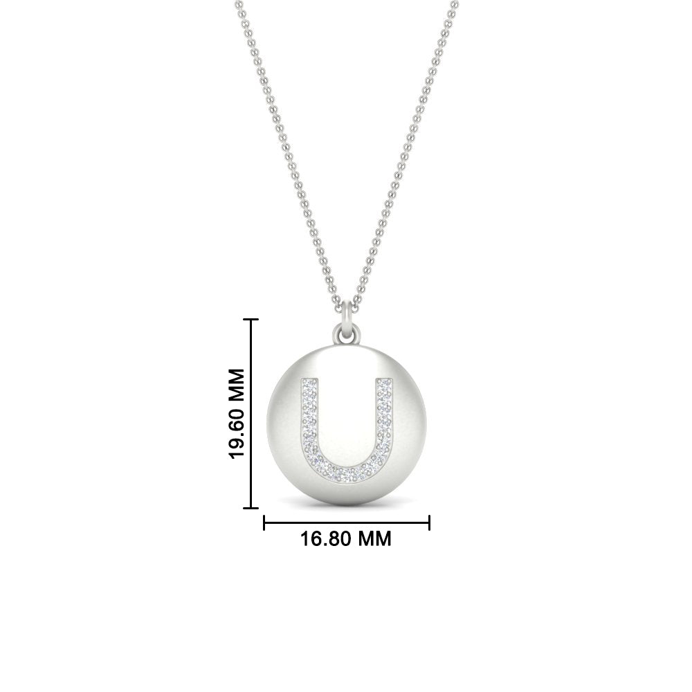 Initial Diamond Disc Pendant