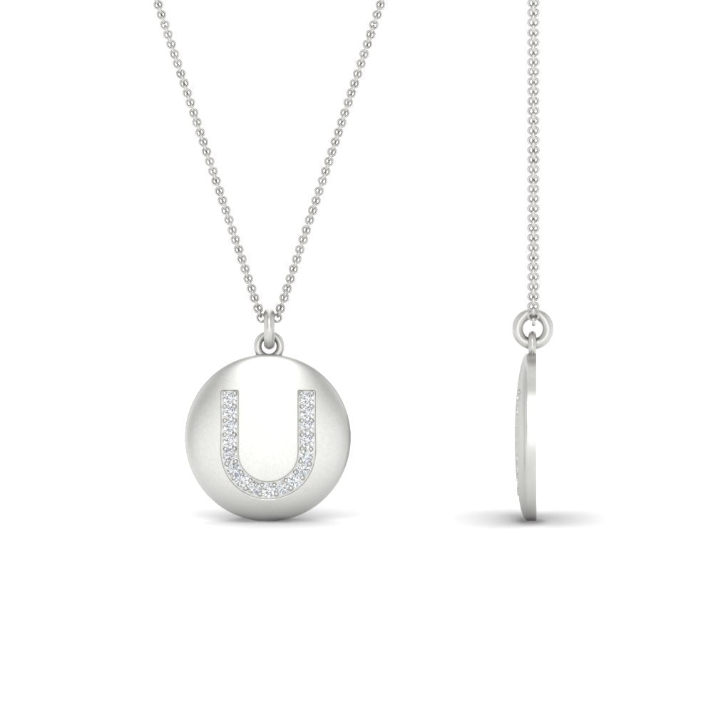 Initial Diamond Disc Pendant