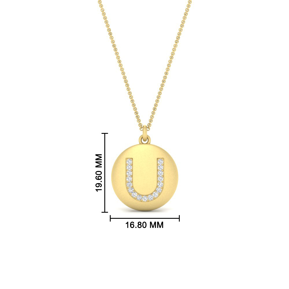 Initial Diamond Disc Pendant