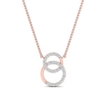 Load image into Gallery viewer, double-diamond-circle-pendant-necklace-in-FD-PD10835-NL-RG