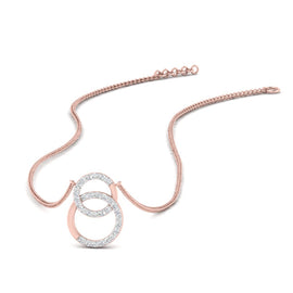 Double Circle Diamond Necklace