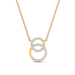 Load image into Gallery viewer, double-diamond-circle-pendant-necklace-in-FD-PD10835-NL-YG