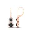 Load image into Gallery viewer, double-drop-lever-back-round-diamond-halo-earrings-with-black-diamond-in-rose-gold-FDEAR11226GBLACK-NL-RG.jpg