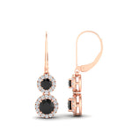 Load image into Gallery viewer, double-drop-lever-back-round-diamond-halo-earrings-with-black-diamond-in-rose-gold-FDEAR11226GBLACK-NL-RG.jpg
