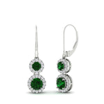 Load image into Gallery viewer, double-drop-lever-back-round-diamond-halo-earrings-with-emerald-in-white-gold-FDEAR11226GEMGR-NL-WG.jpg
