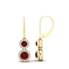 Load image into Gallery viewer, double-drop-lever-back-round-diamond-halo-earrings-with-ruby-in-yellow-gold-FDEAR11226GRUDR-NL-YG.jpg