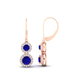 Load image into Gallery viewer, double-drop-lever-back-round-diamond-halo-earrings-with-sapphire-in-rose-gold-FDEAR11226GSABL-NL-RG.jpg
