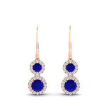 Load image into Gallery viewer, double-drop-lever-back-round-diamond-halo-earrings-with-sapphire-in-rose-gold-FDEAR11226GSABL-NL-RG.jpg
