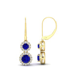 Load image into Gallery viewer, double-drop-lever-back-round-diamond-halo-earrings-with-sapphire-in-yellow-gold-FDEAR11226GSABL-NL-YG.jpg
